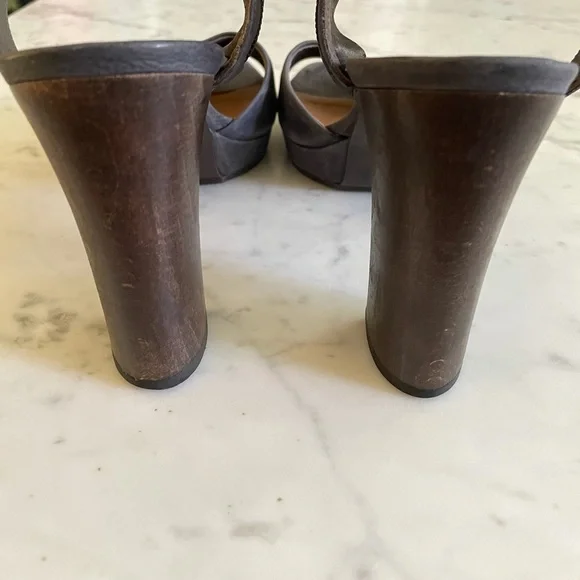 Coclico slate blue gray suede leather heels with win… - Picture 4 of 8